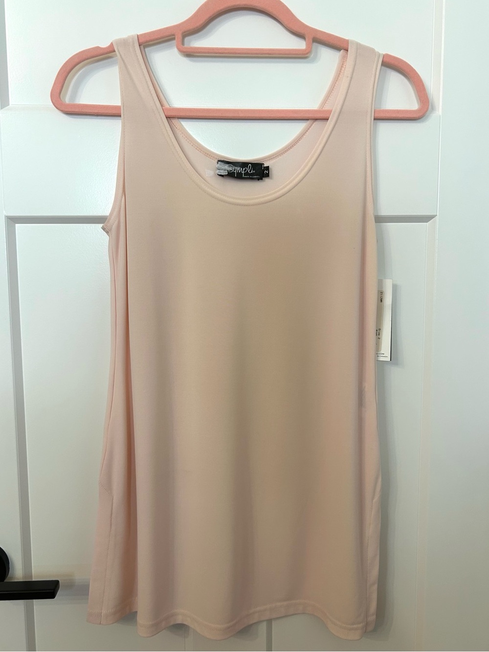 Sympli Go To Tank Relax Blush Pink Size 2 NWT Made in Canada